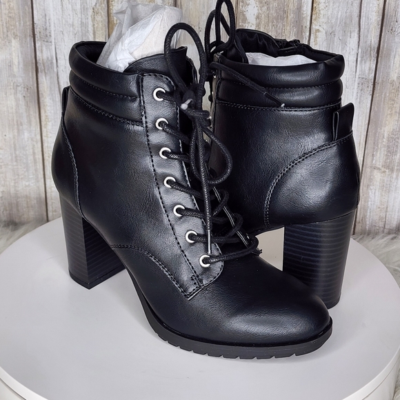 Style&Co Shoes - Style & Co Laurellee Lace-Up Dress Booties Black